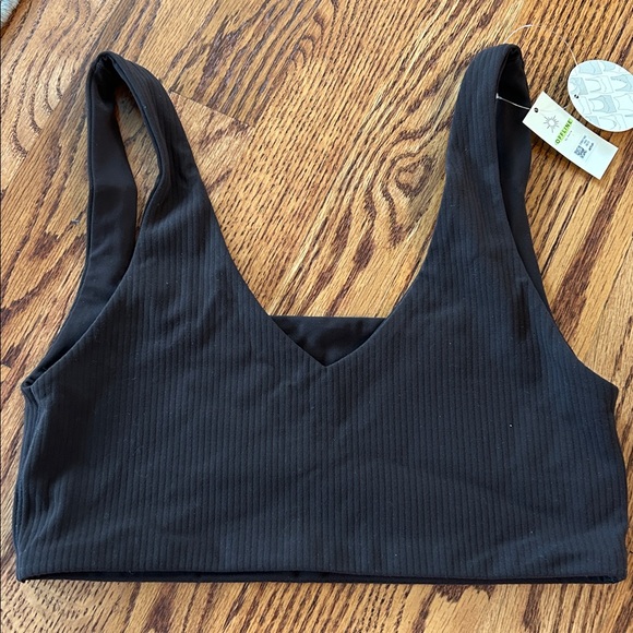 Aerie Offline Leggings Sports Bra Set Brown Ribbed NWT S - Picture 4 of 5